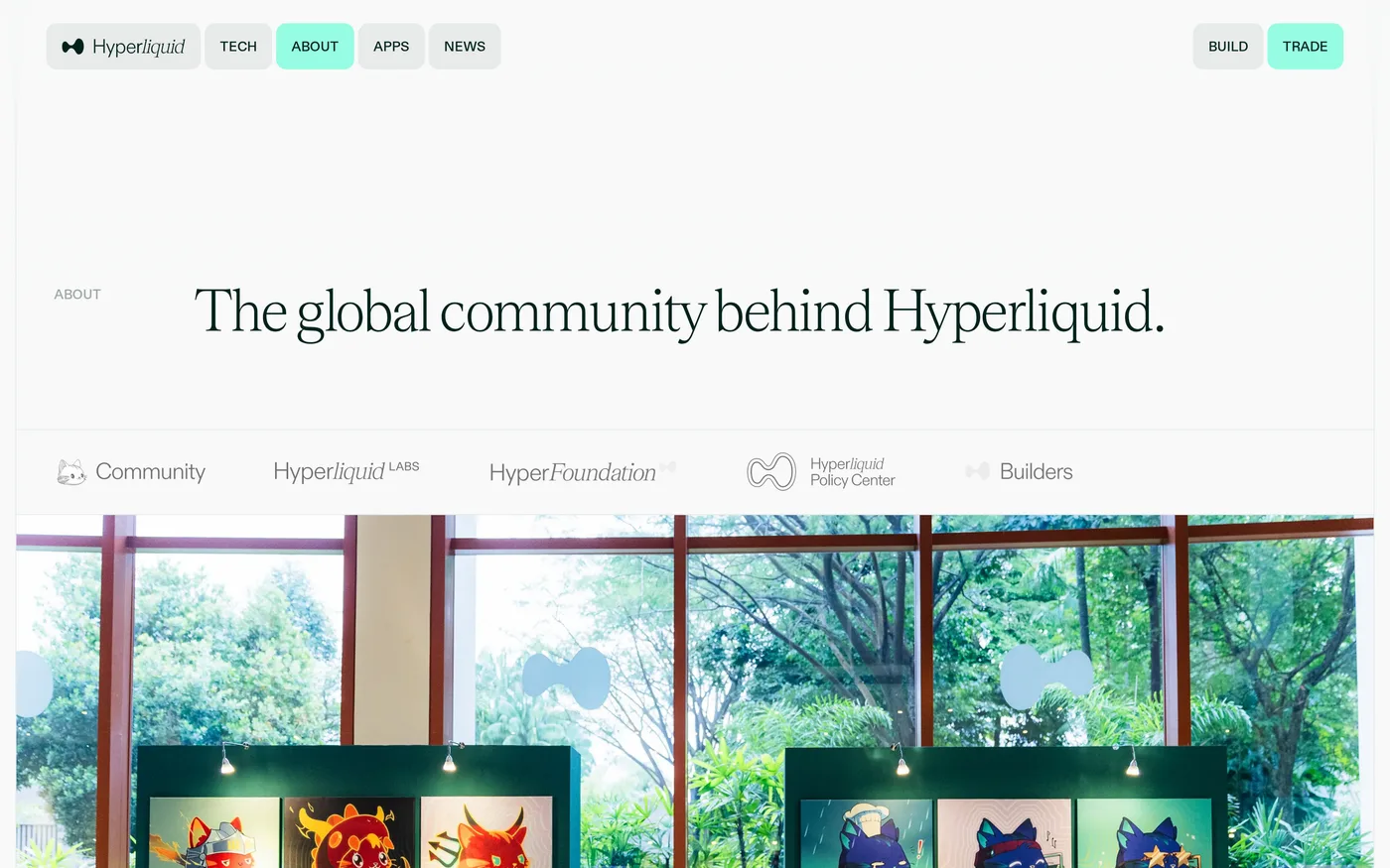 Hyperliquid's about page describing the protocol and its chain