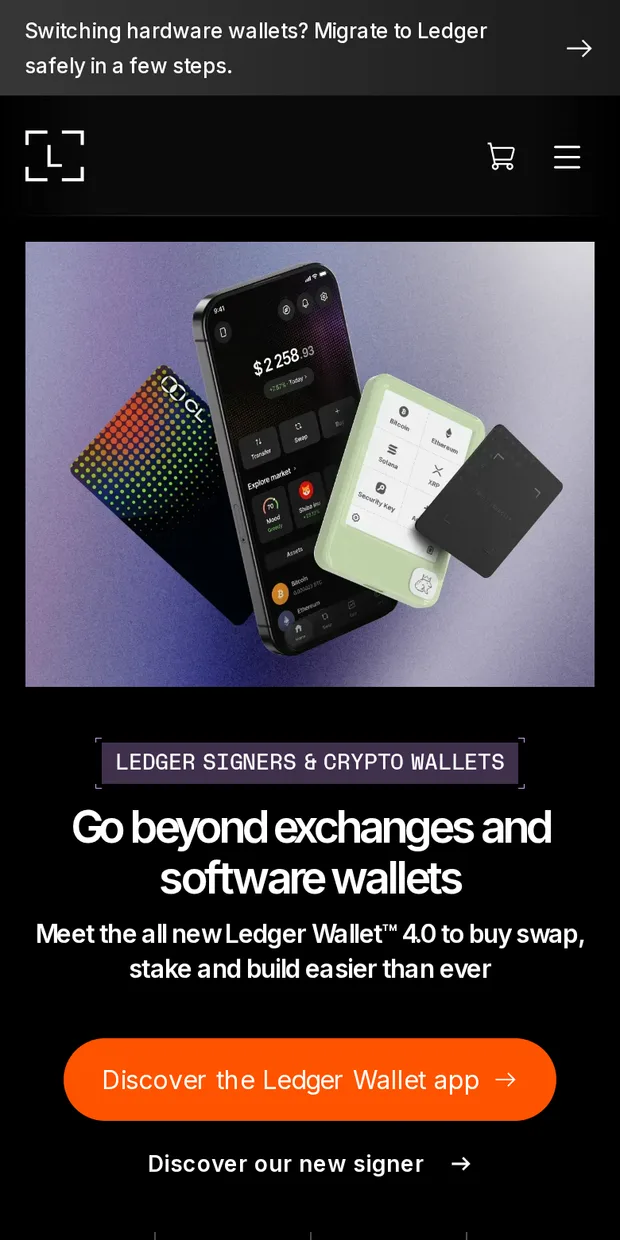 The Ledger site at phone width