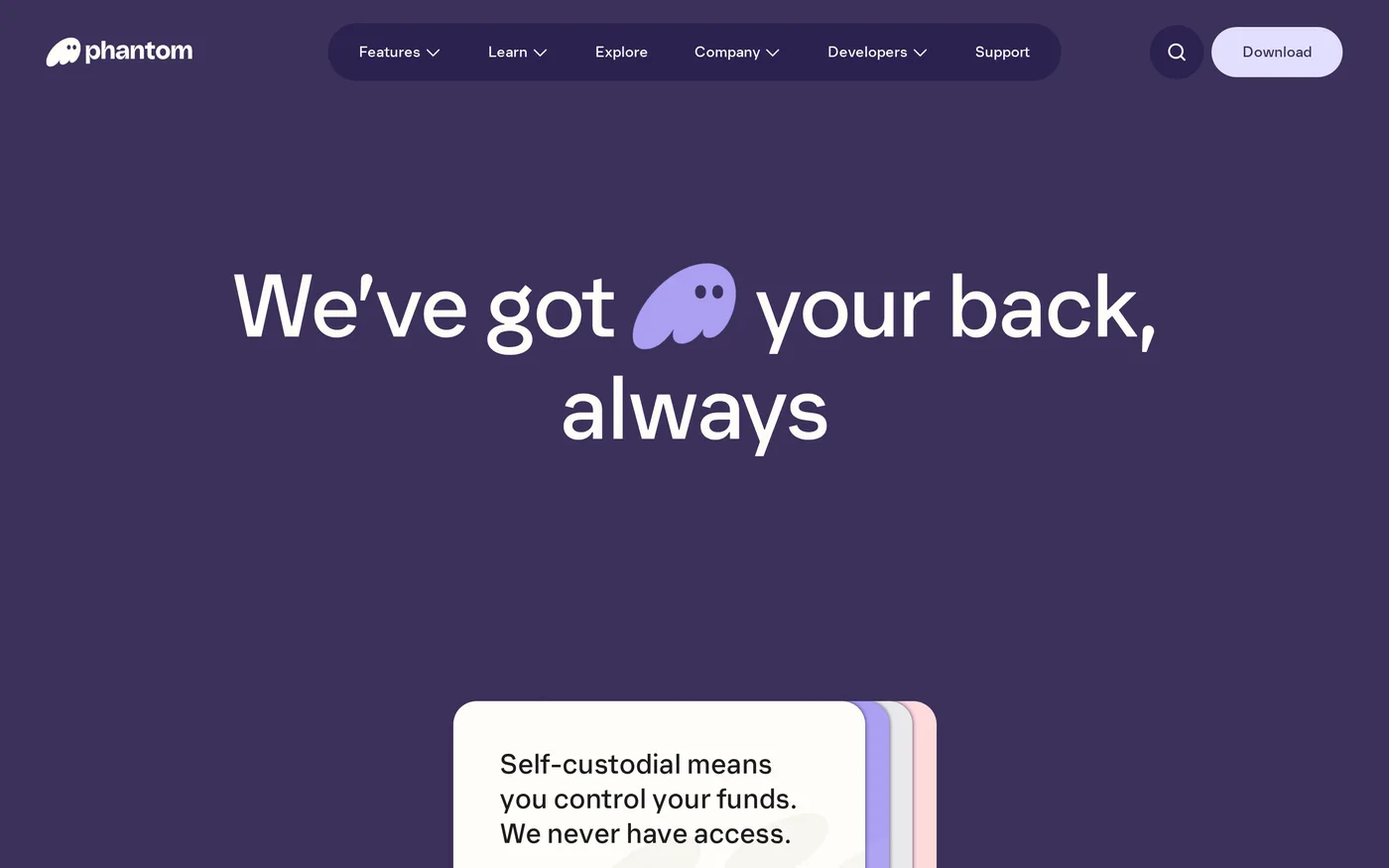 Phantom's security page describing its protection features