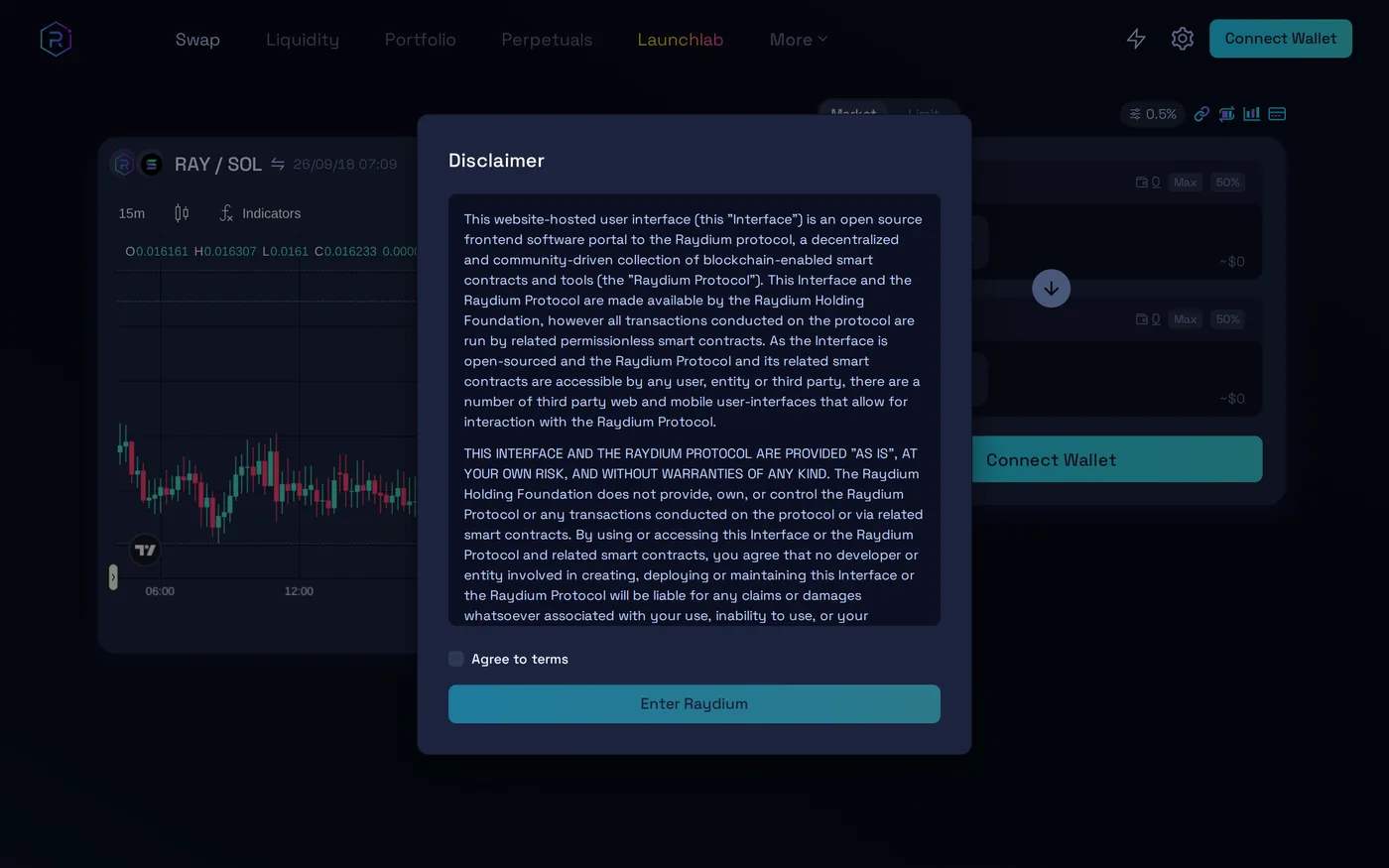 Raydium's swap interface