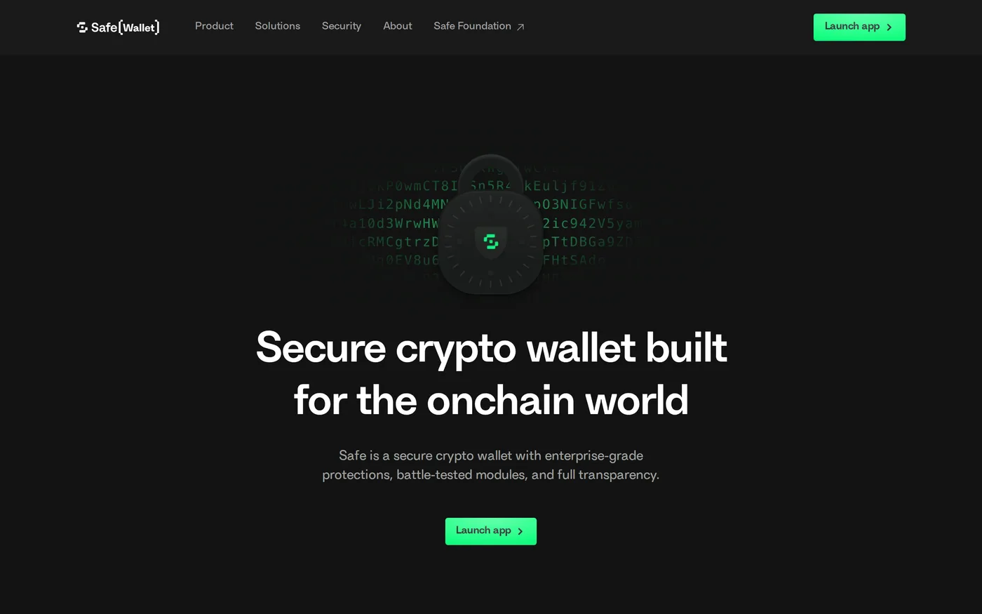 Safe's security page for enterprise users